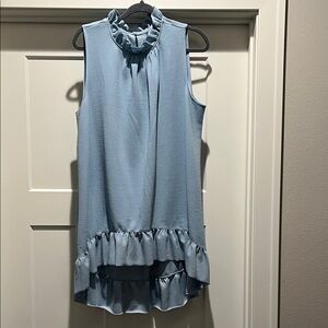 NEW Lane Bryant Light Blue Textured Tunic High Low Top